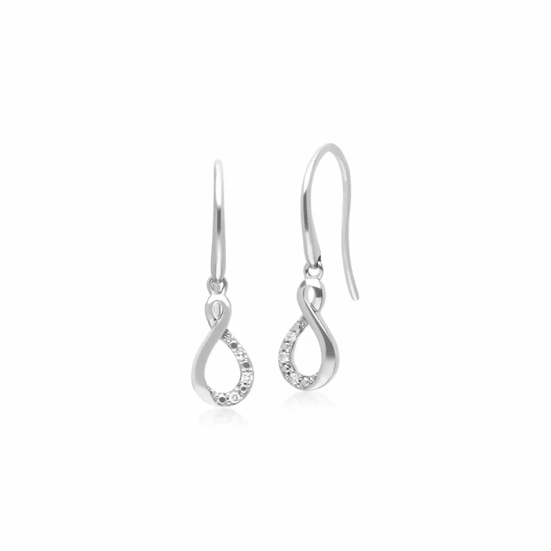 Gemondo 9ct White Gold Diamond Kiss Drop Earrings sold by Gemondo Jewellery