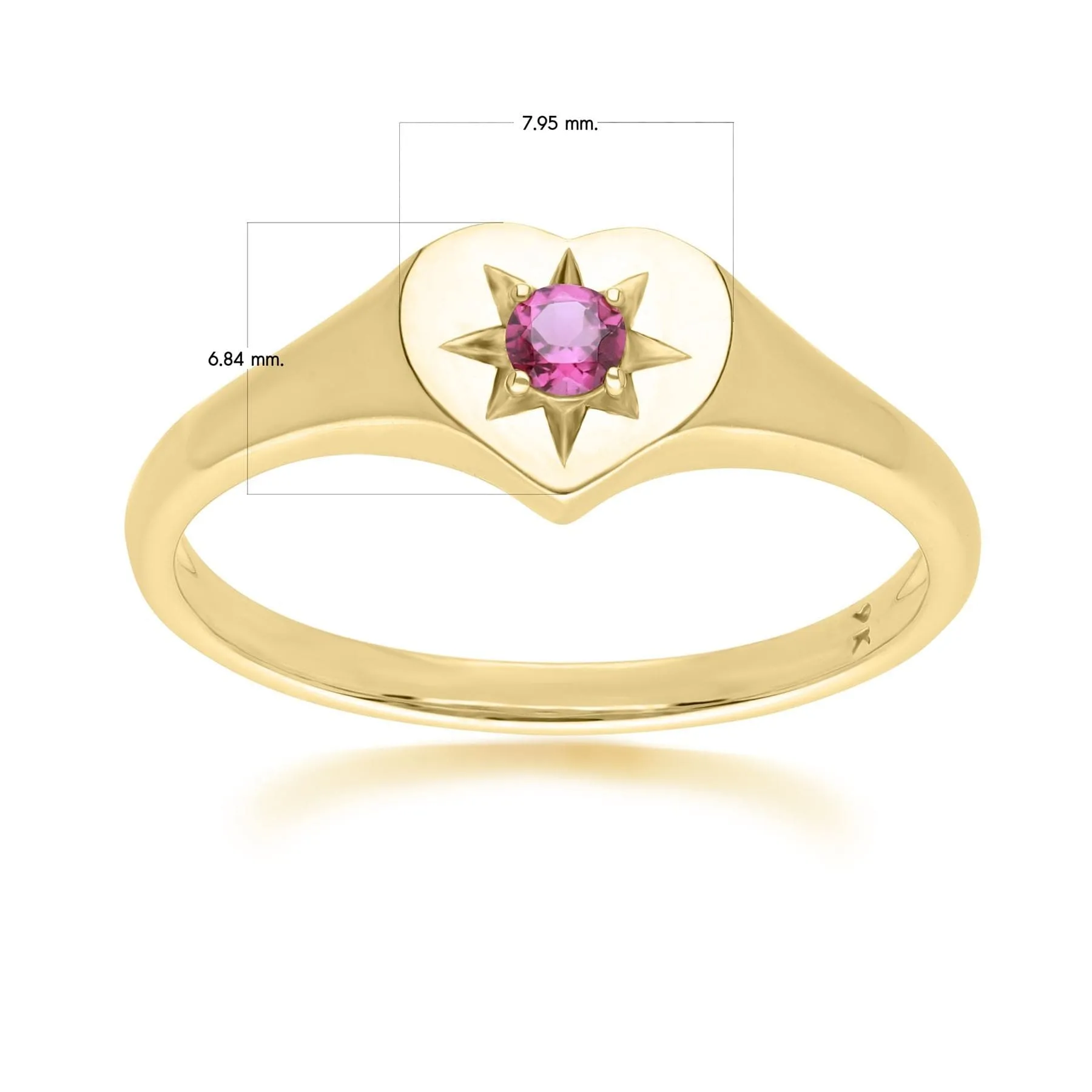 ECFEW™ 'The Liberator' Rhodolite Heart Ring in 9ct Yellow Gold sold by Gemondo Jewellery product image thumbnail 4