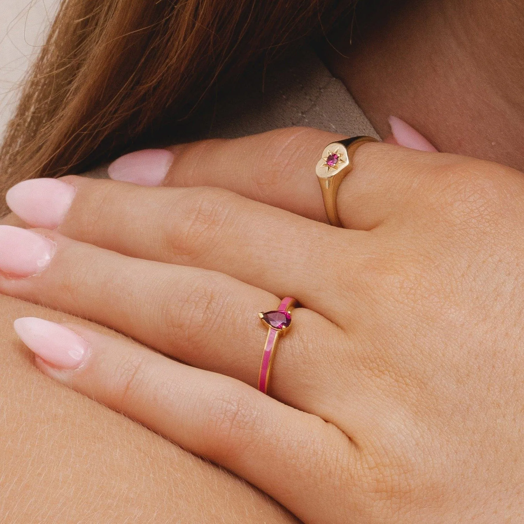 ECFEW™ 'The Liberator' Rhodolite Heart Ring in 9ct Yellow Gold sold by Gemondo Jewellery product image thumbnail 2