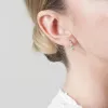 Classic Round Emerald & Diamond Half Hoop Style Earrings in 9ct White Gold sold by Gemondo Jewellery