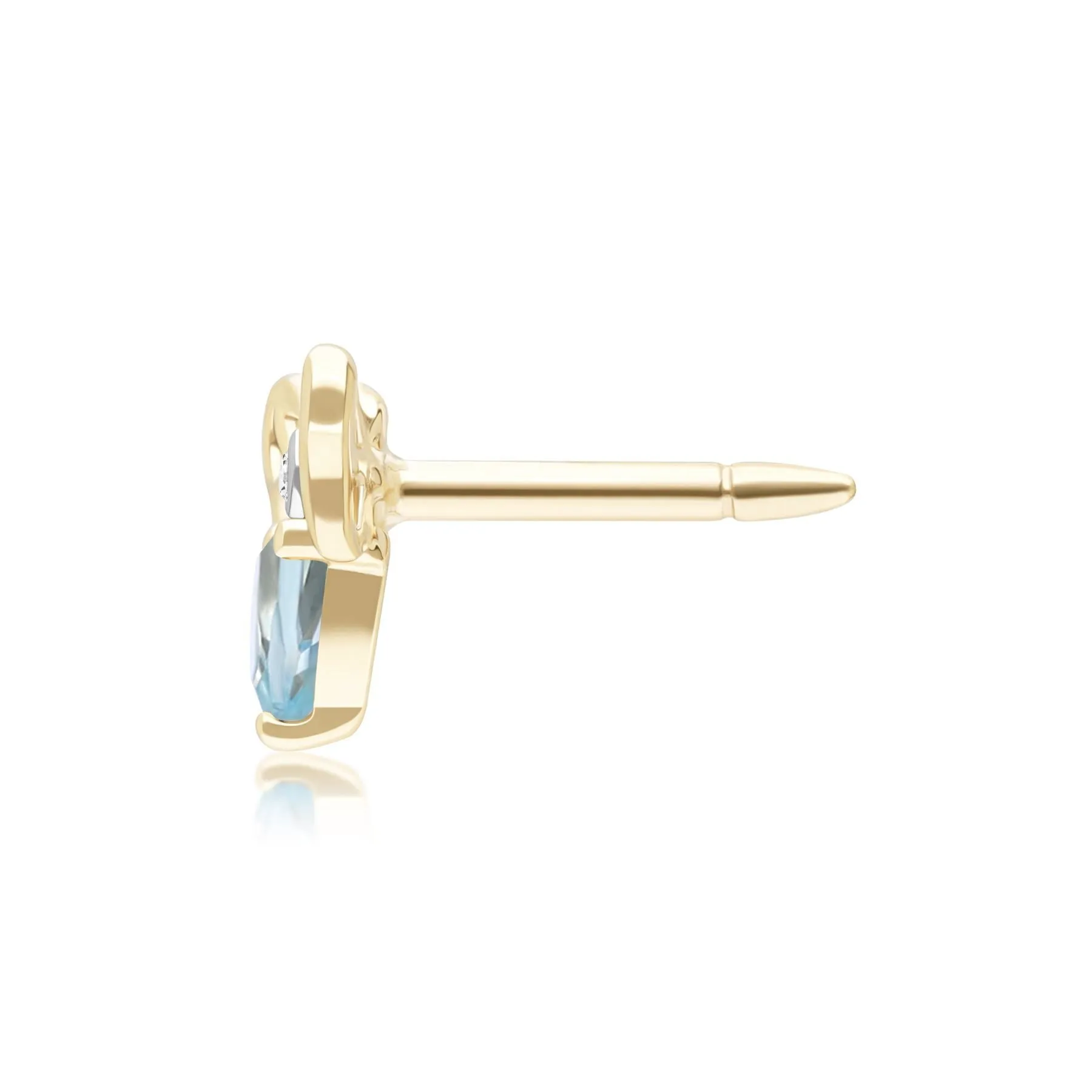 Honeycomb Art Nouveau Pear Shape Topaz and Diamond Bee Pin in 9ct Yellow Gold sold by Gemondo Jewellery product image thumbnail 2