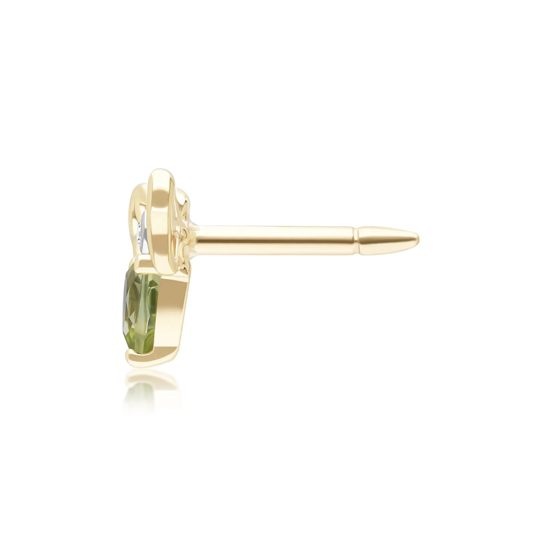 Honeycomb Art Nouveau Pear Shape Peridot and Diamond Bee Pin in 9ct Yellow Gold sold by Gemondo Jewellery product image thumbnail 2
