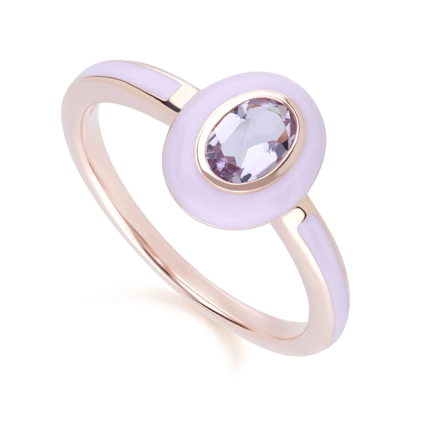 Siberian Waltz Violet Enamel & Pink Amethyst Ring In 18ct Rose Gold Plated Sterling Silver sold by Gemondo Jewellery product image thumbnail 3