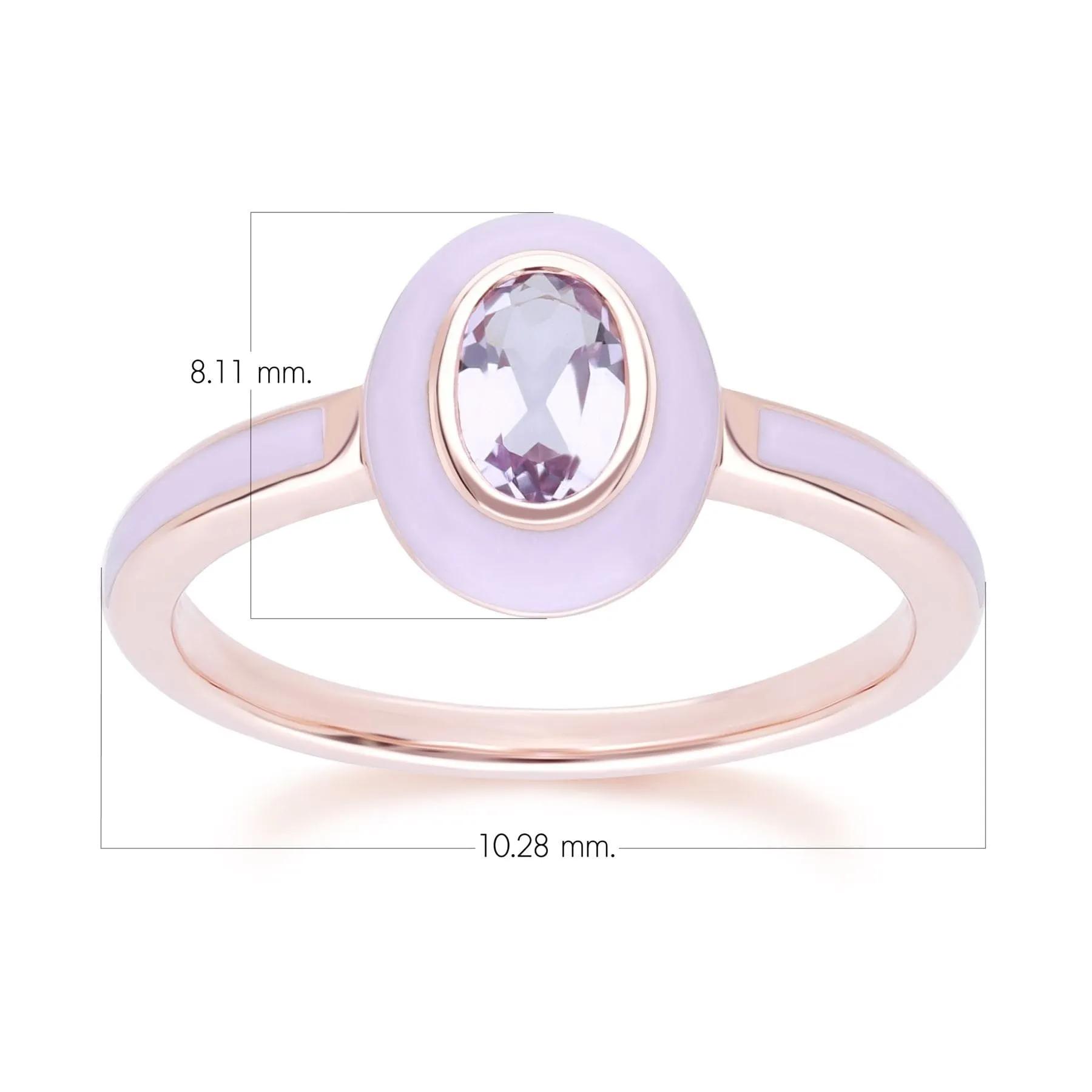 Siberian Waltz Violet Enamel & Pink Amethyst Ring In 18ct Rose Gold Plated Sterling Silver sold by Gemondo Jewellery product image thumbnail 4
