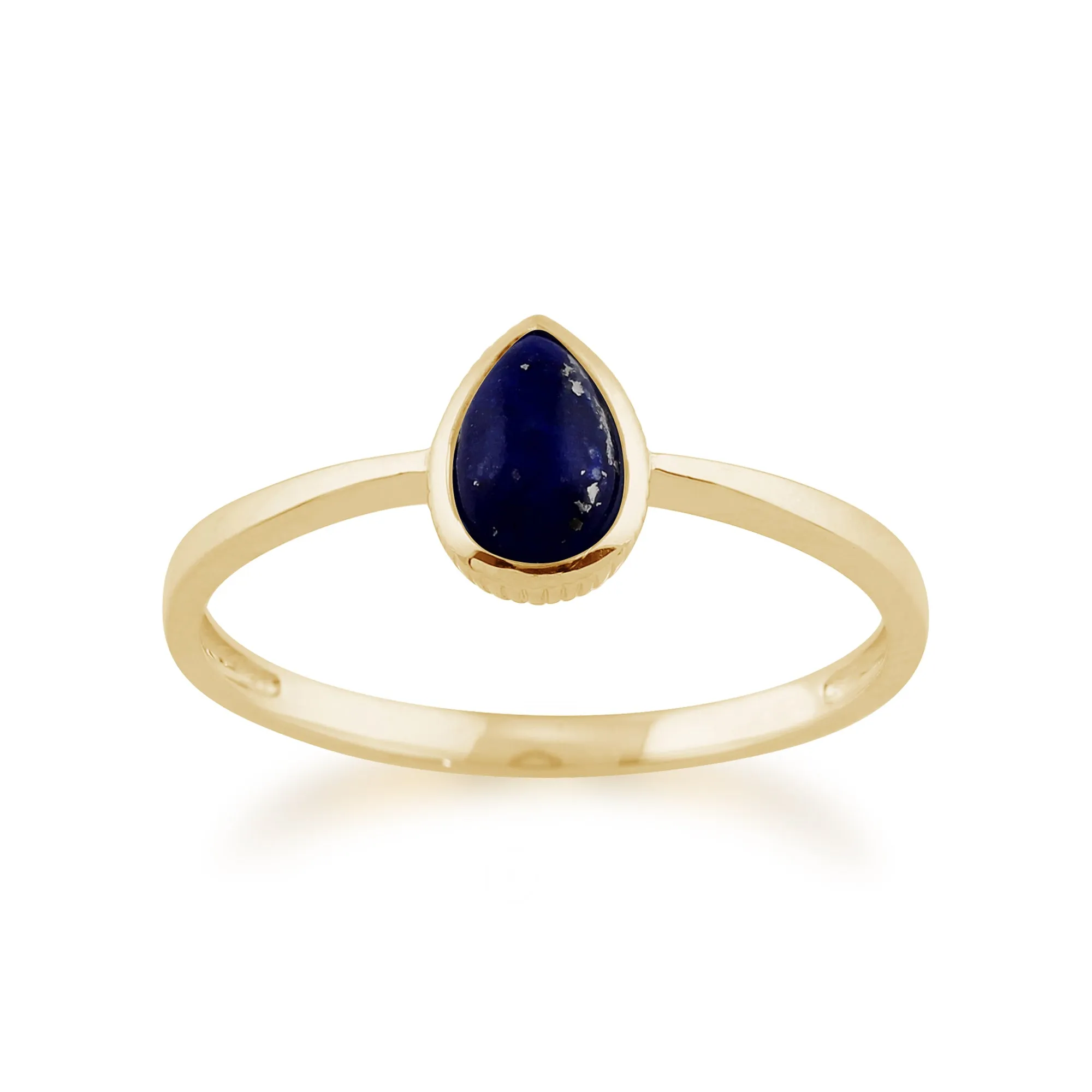 Gemondo 9ct Yellow Gold 0.35ct Lapis Lazuli Single Stone Pear Framed Ring sold by Gemondo Jewellery