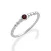 Essential Round Garnet Hoop Earrings & Ring Set in 925 Sterling Silver sold by Gemondo Jewellery