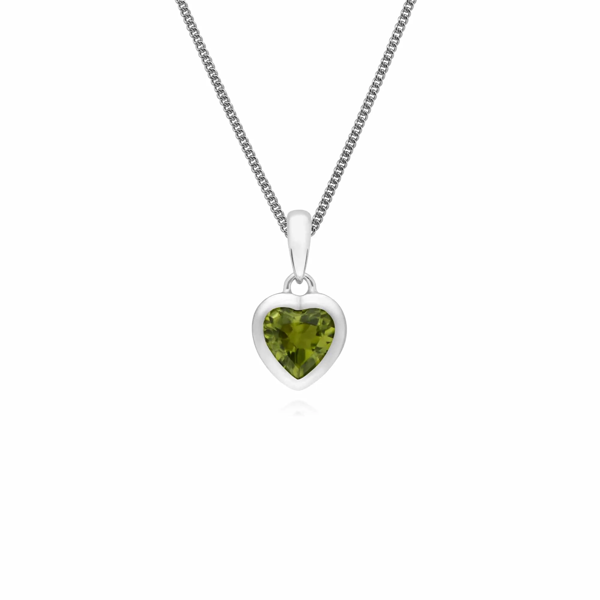 Classic Heart Peridot Drop Earrings & Pendant Set in 925 Sterling Silver sold by Gemondo Jewellery product image thumbnail 3