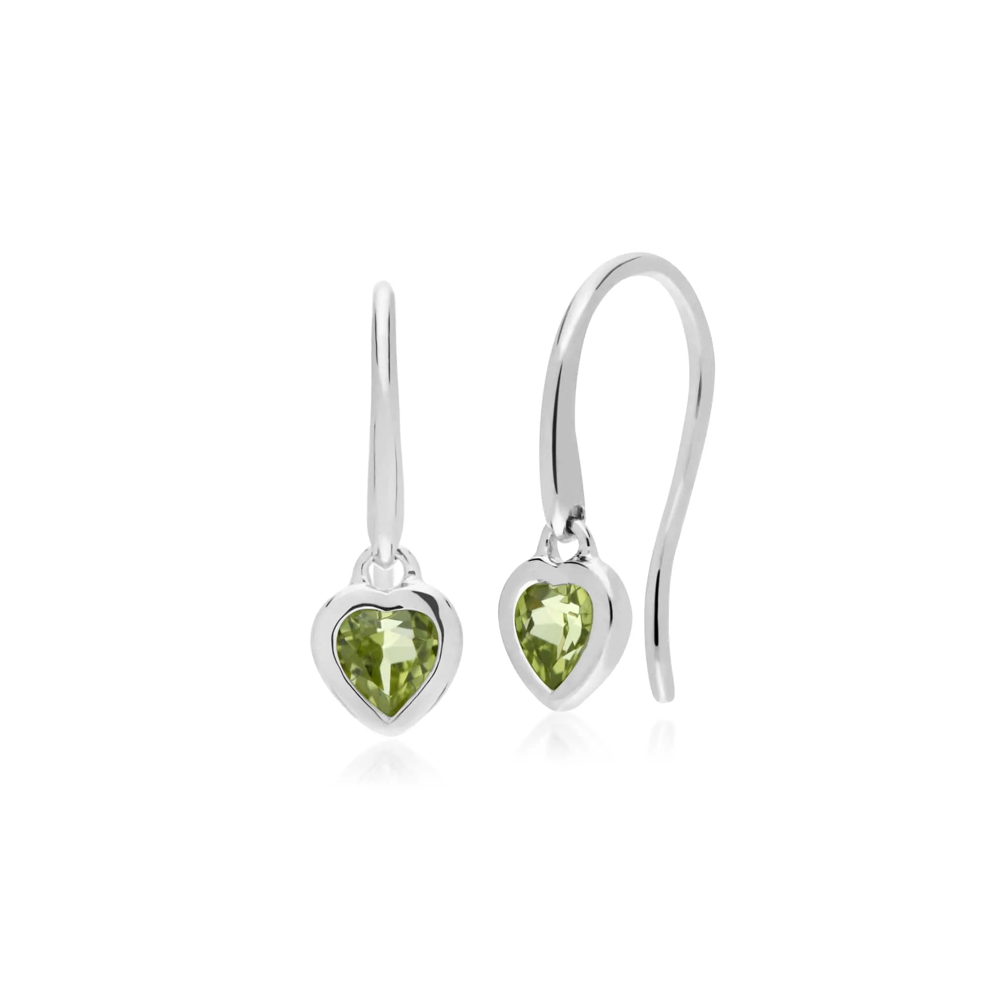 Classic Heart Peridot Drop Earrings & Pendant Set in 925 Sterling Silver sold by Gemondo Jewellery product image thumbnail 2
