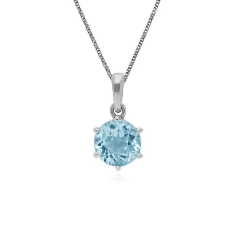 Gemondo Sterling Silver 6 Claw Blue Topaz November 45cm Necklace sold by Gemondo Jewellery