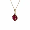 Gemondo 9ct Yellow Gold Ruby & Diamond Square Cluster Pendant on 45cm Chain sold by Gemondo Jewellery