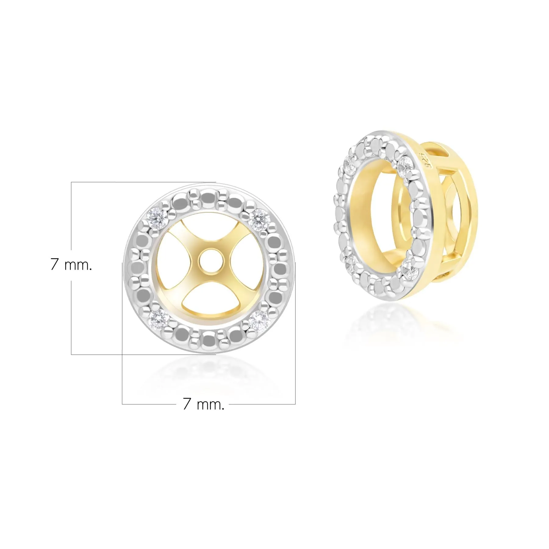 Classic Halo Diamond Ear Jacket Earrings in 9ct Yellow Gold sold by Gemondo Jewellery product image thumbnail 3