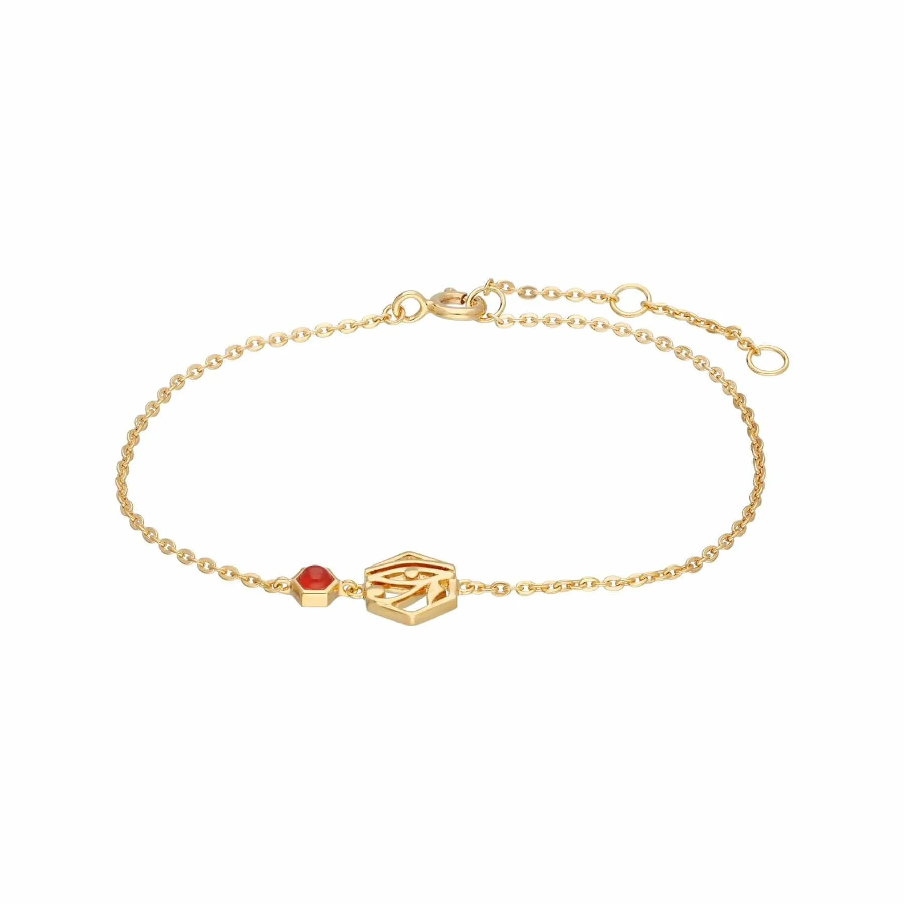 ECFEW™ Carnelian Eye of Ra Bracelet In 9ct Yellow Gold sold by Gemondo Jewellery