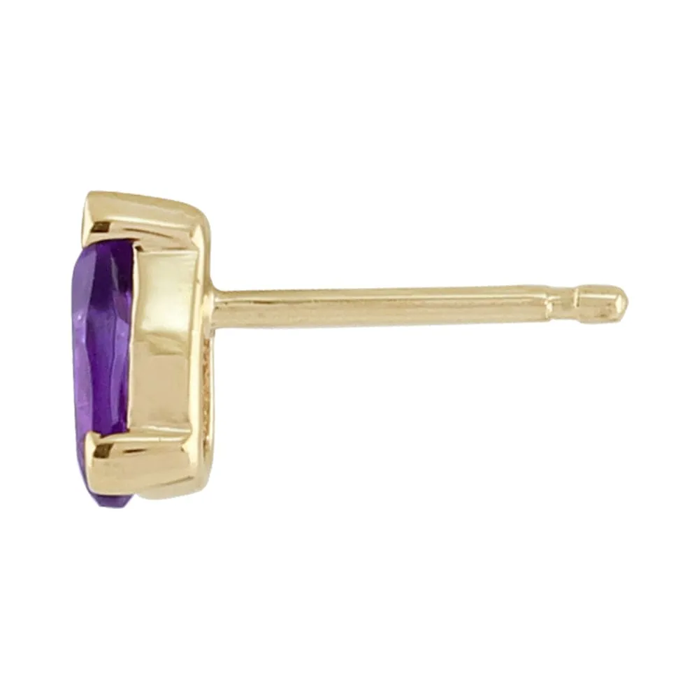 Classic Pear Amethyst Stud Earrings in 9ct Yellow Gold sold by Gemondo Jewellery product image thumbnail 2