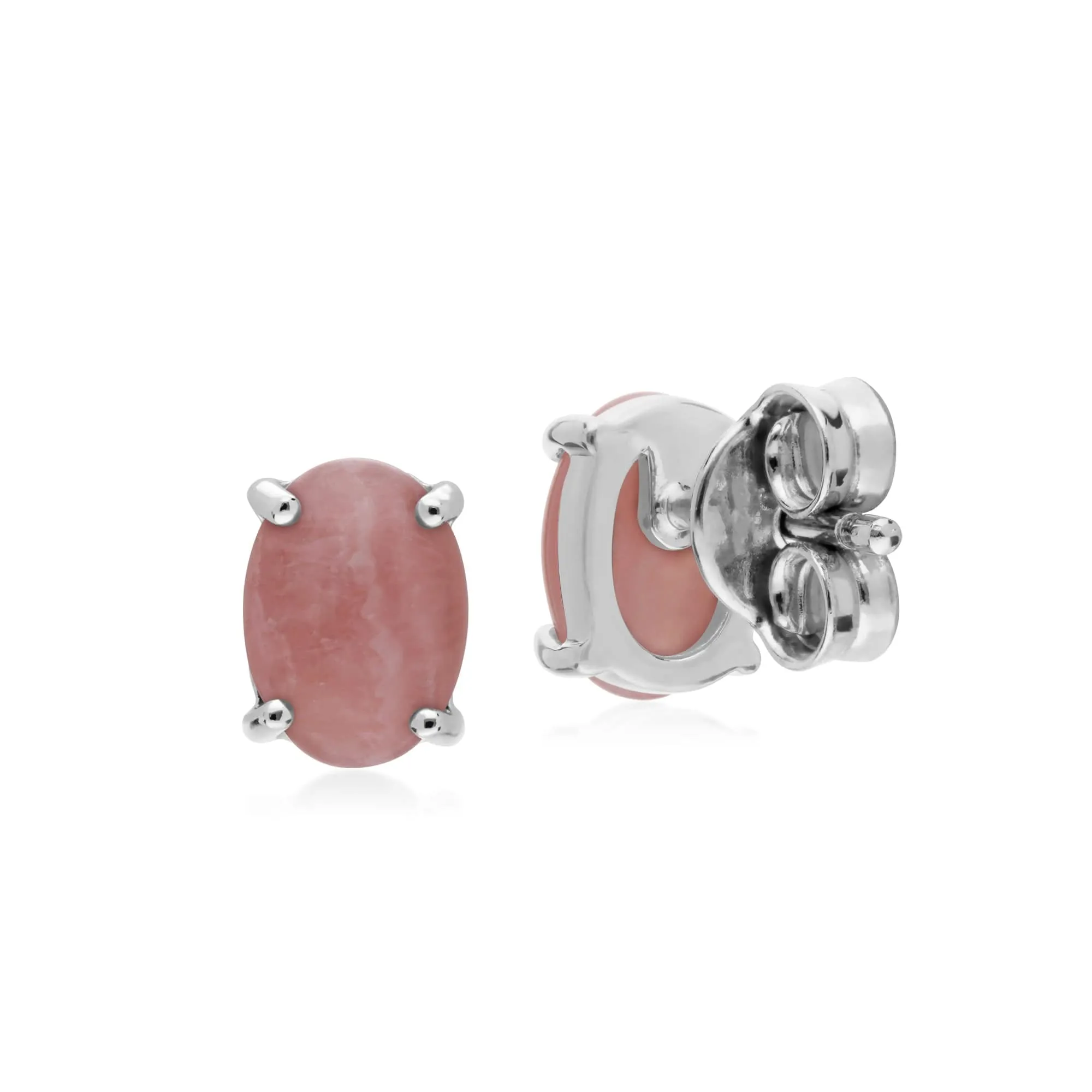 Gemondo Sterling Silver Rhodochrosite Single Stone Oval Stud Earrings sold by Gemondo Jewellery product image thumbnail 2