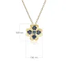 Gardenia Round Sapphire Clover Pendant Necklace in 9ct Yellow Gold sold by Gemondo Jewellery