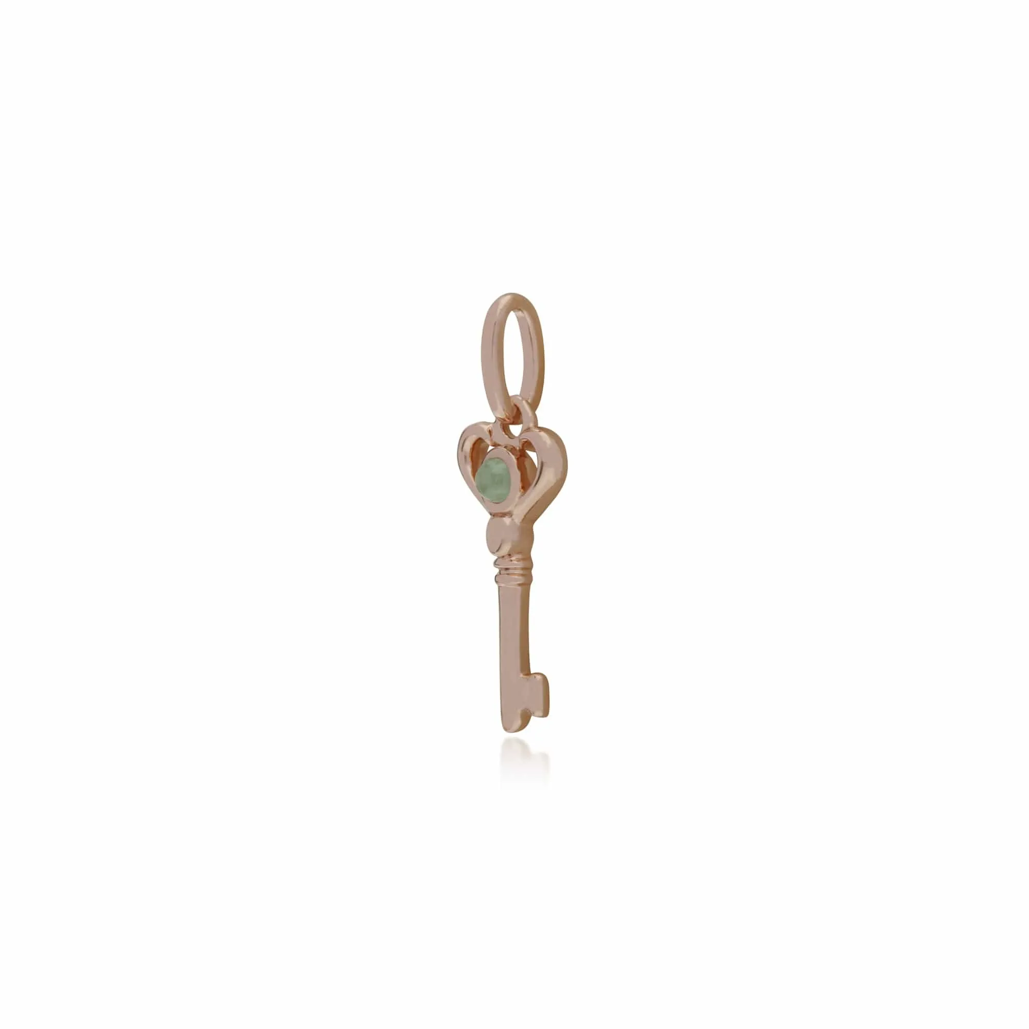 Gemondo Rose Gold Plated Sterling Silver Jade Small Key Charm sold by Gemondo Jewellery product image thumbnail 2