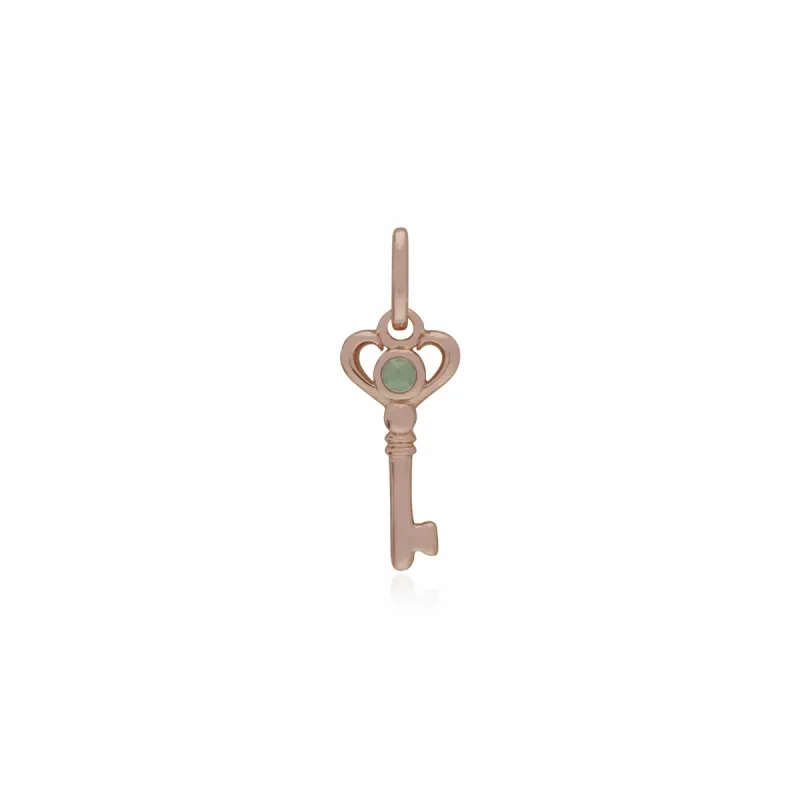Gemondo Rose Gold Plated Sterling Silver Jade Small Key Charm sold by Gemondo Jewellery