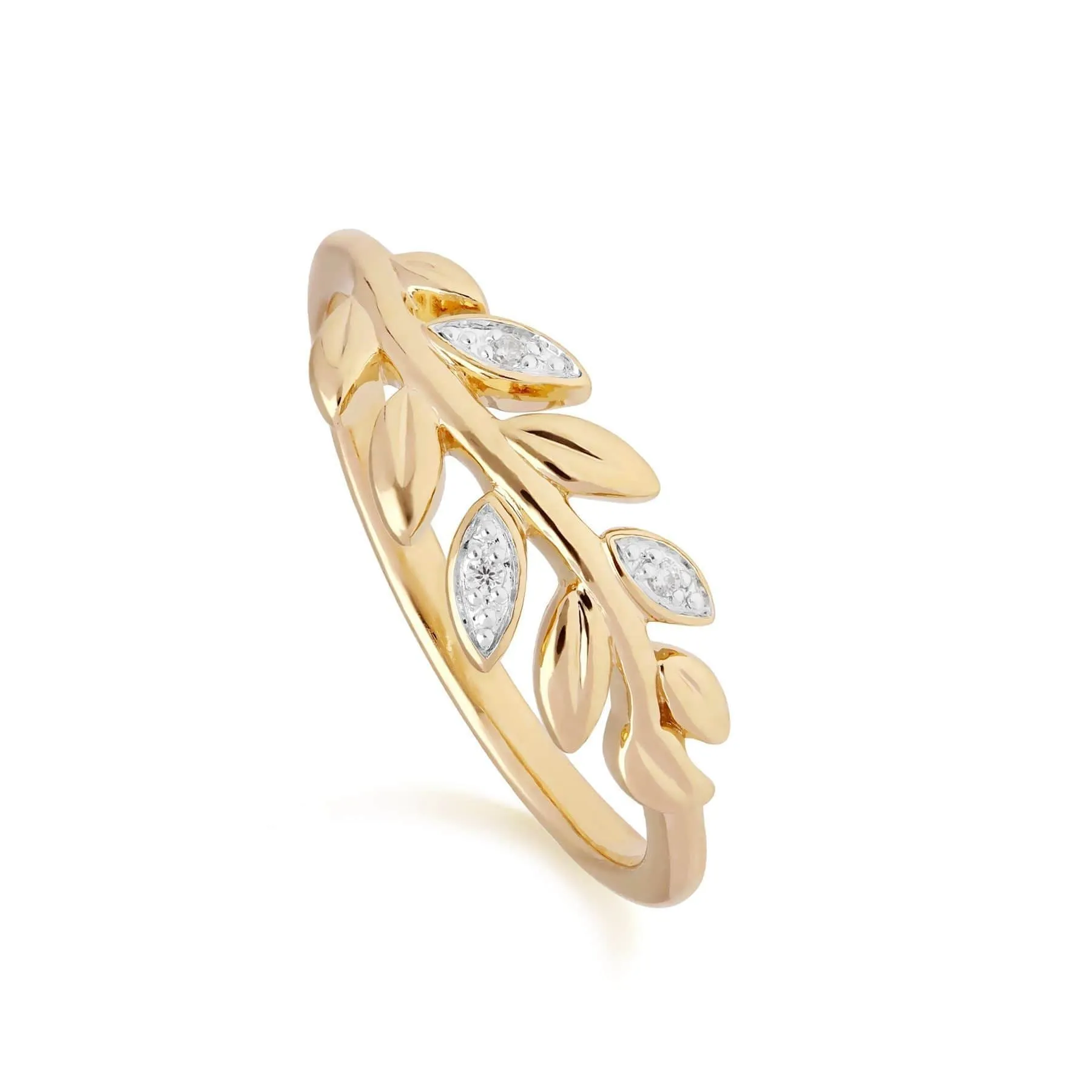 O Leaf Diamond Stud Earring & Ring Set in 9ct Yellow Gold sold by Gemondo Jewellery product image thumbnail 3