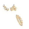 O Leaf Diamond Stud Earring & Ring Set in 9ct Yellow Gold sold by Gemondo Jewellery