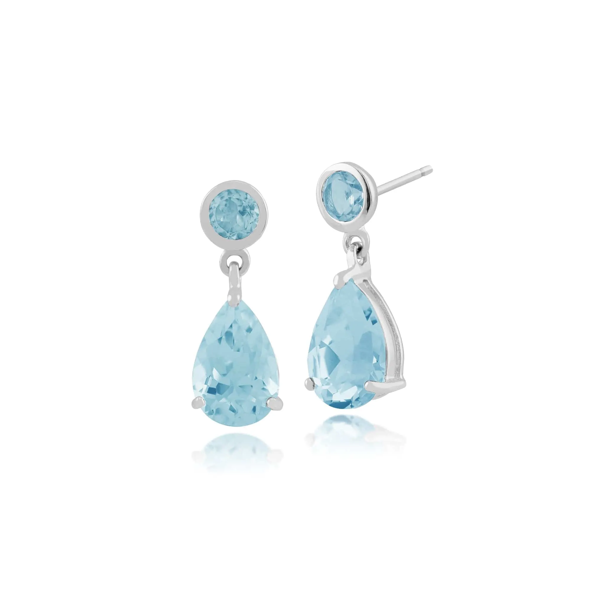 Gemondo 9ct White Gold 3.60ct Blue Topaz Drop Earrings sold by Gemondo Jewellery
