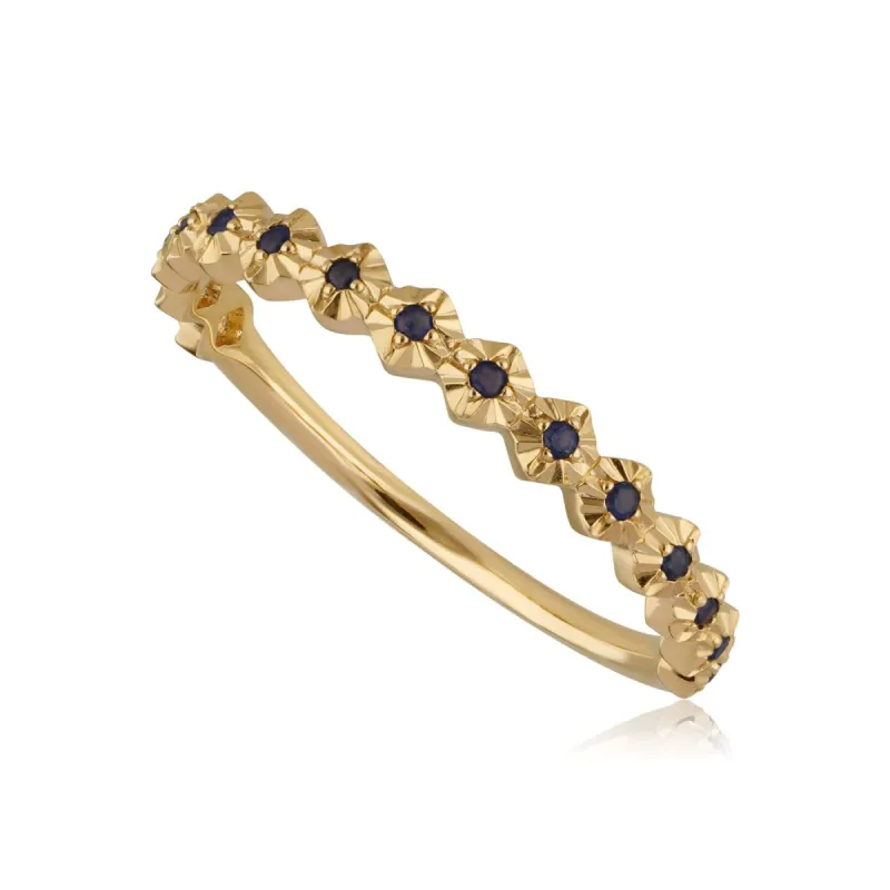 18ct Yellow Gold 0.09ct Sapphire Band Ring sold by Gemondo Jewellery