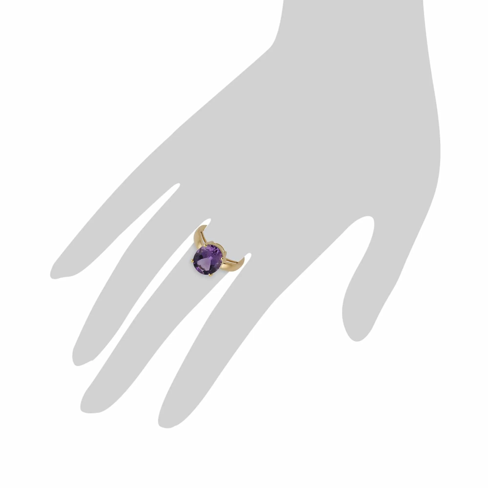 9ct Yellow Gold 3.67ct Natural Amethyst Classic Single Stone Style Ring sold by Gemondo Jewellery product image thumbnail 3