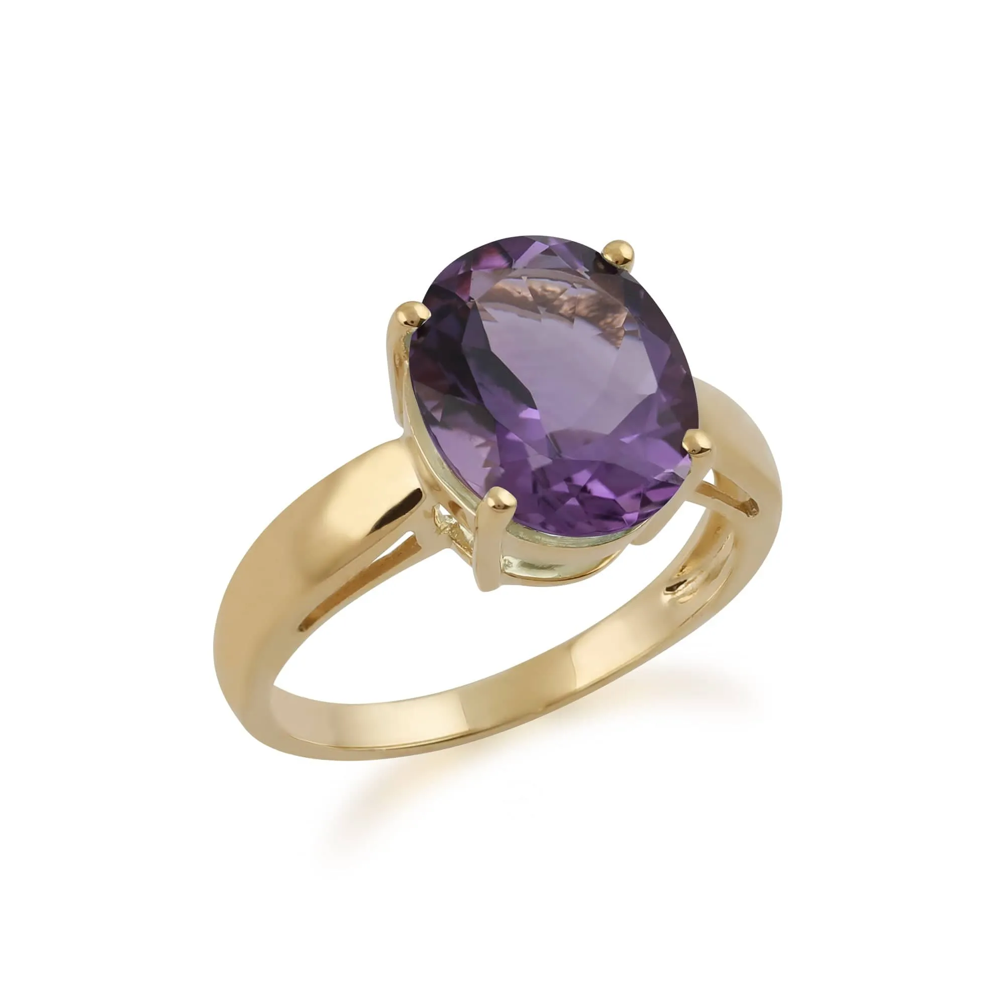 9ct Yellow Gold 3.67ct Natural Amethyst Classic Single Stone Style Ring sold by Gemondo Jewellery product image thumbnail 2