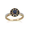 Gemondo 9ct Yellow Gold 1.04ct Sapphire & Diamond Floral Ring sold by Gemondo Jewellery