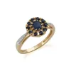 Gemondo 9ct Yellow Gold 1.04ct Sapphire & Diamond Floral Ring sold by Gemondo Jewellery