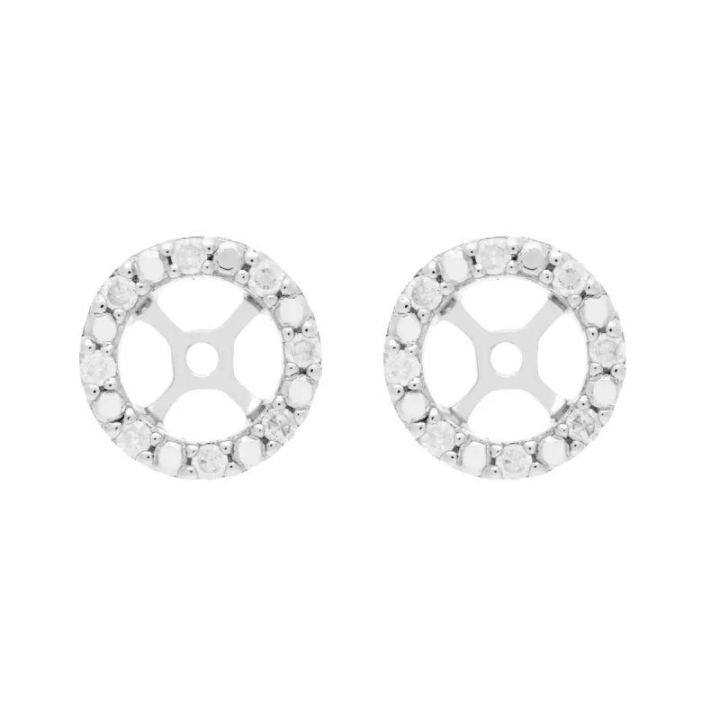 Classic Round Diamond Earring Jacket in 9ct White Gold sold by Gemondo Jewellery