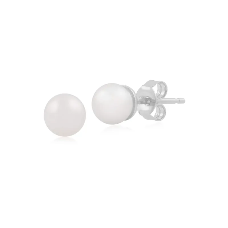 9ct White Gold 1.42ct White Chinese Freshwater Pearl Stud Earrings sold by Gemondo Jewellery