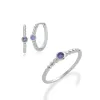 Essential Round Tanzanite Hoop Earrings & Ring Set in 925 Sterling Silver sold by Gemondo Jewellery