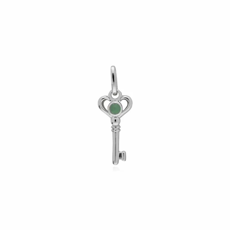 Gemondo Sterling Silver Jade Small Key Charm sold by Gemondo Jewellery