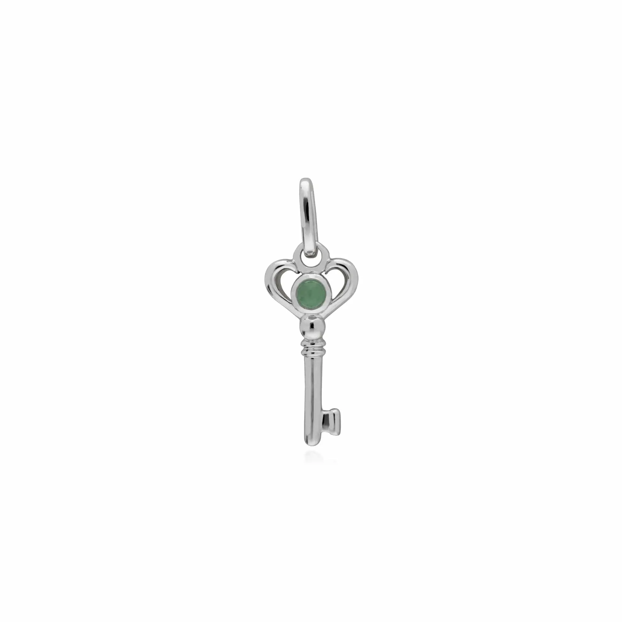 Gemondo Sterling Silver Jade Small Key Charm sold by Gemondo Jewellery