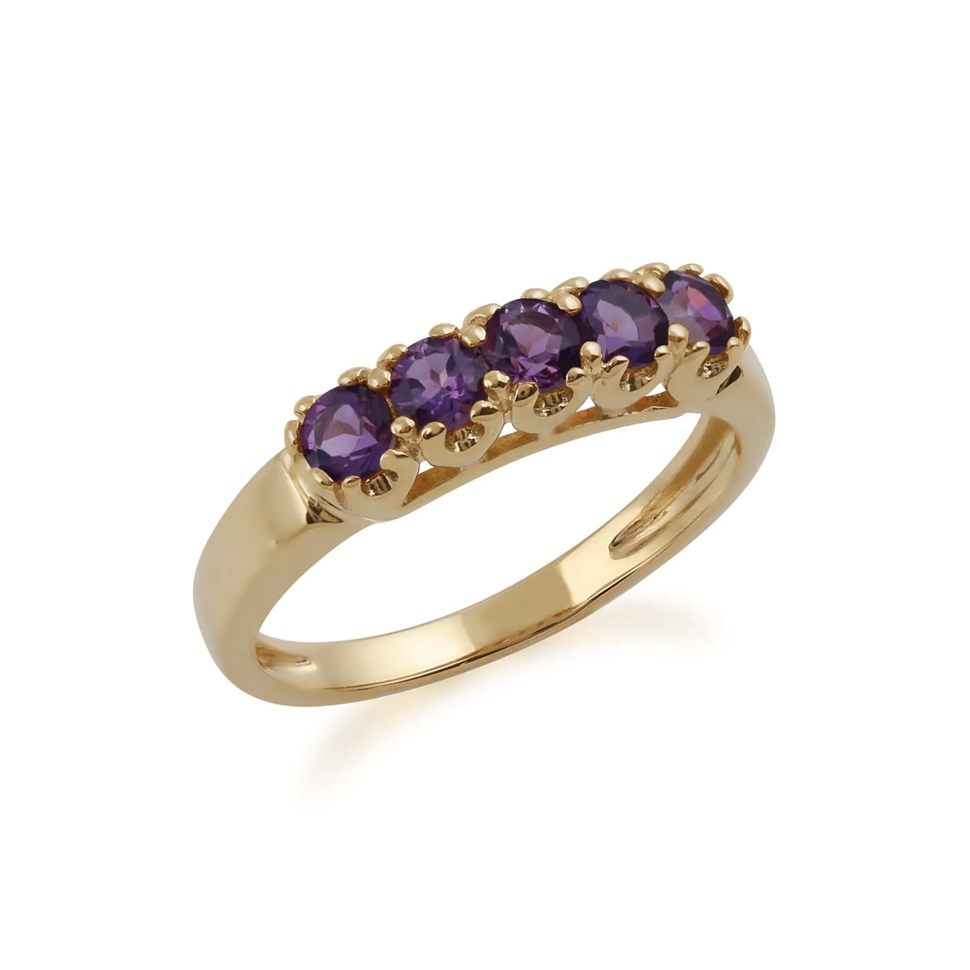9ct Yellow Gold 0.47ct Natural Amethyst Classic Five Stone Style Ring sold by Gemondo Jewellery product image thumbnail 2