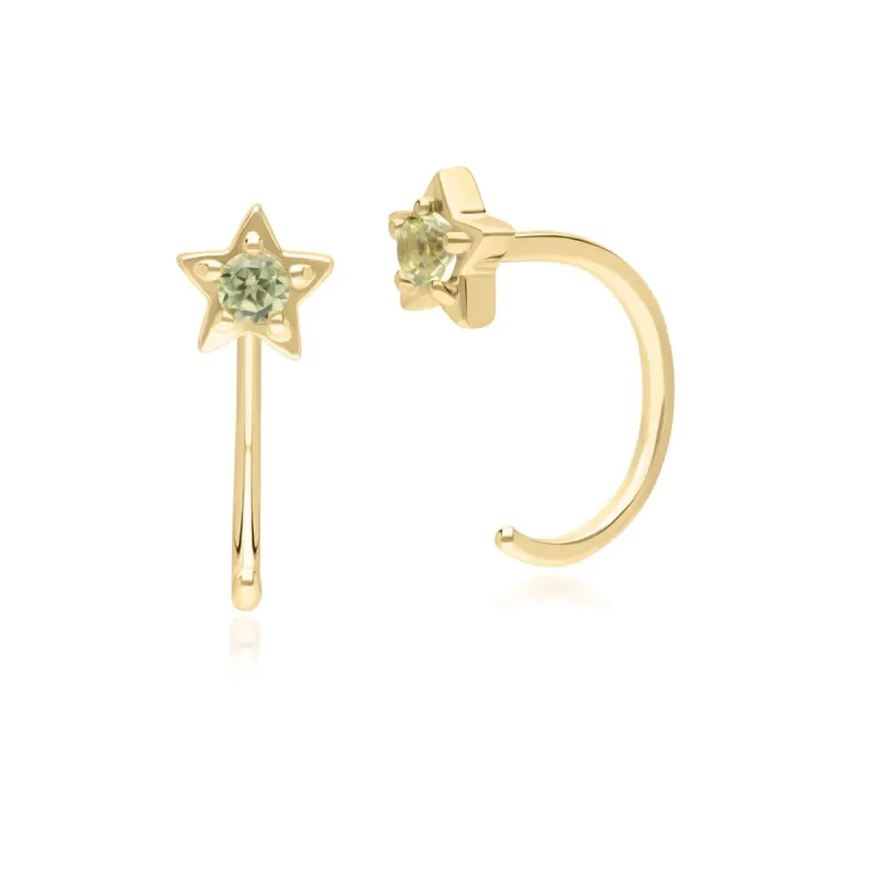 Modern Classic Peridot Pull Through Hoop Earrings in 9ct Yellow Gold sold by Gemondo Jewellery
