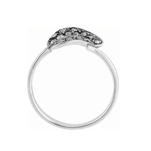 Sterling Silver Art Nouveau 0.4ct Marcasite Leaf Ring sold by Gemondo Jewellery product image thumbnail 4