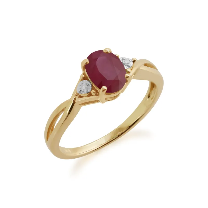 Gemondo 9ct Yellow Gold 1.06ct Ruby & Diamond Ring sold by Gemondo Jewellery