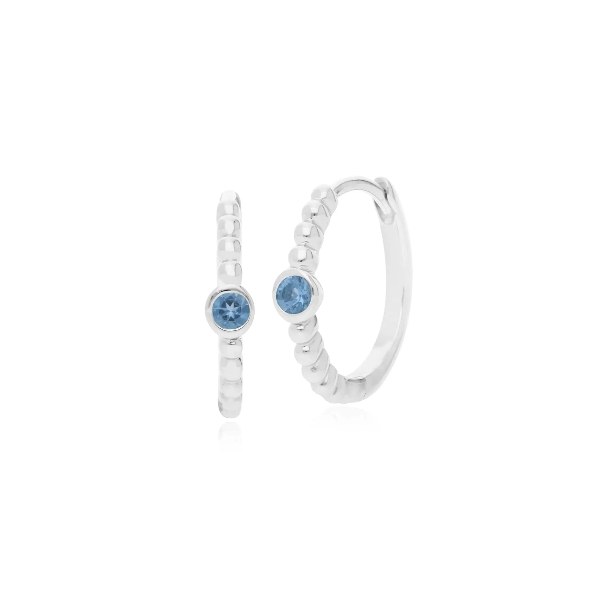 Gemondo Sterling Silver 0.12ct Blue Topaz November Birthstone Hoop Earring sold by Gemondo Jewellery