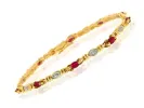 Gemondo 9ct Yellow Gold 1.38ct Genuine Ruby & 5pt Diamond 18cm Bracelet sold by Gemondo Jewellery