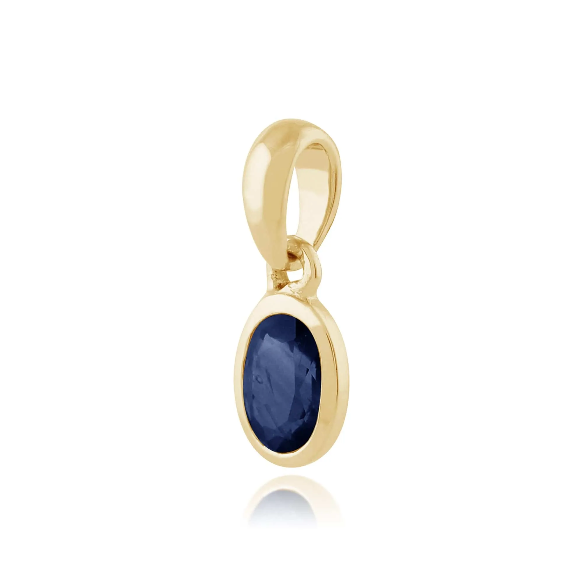 Classic Oval Light Blue Sapphire Pendant in 9ct Yellow Gold sold by Gemondo Jewellery product image thumbnail 2