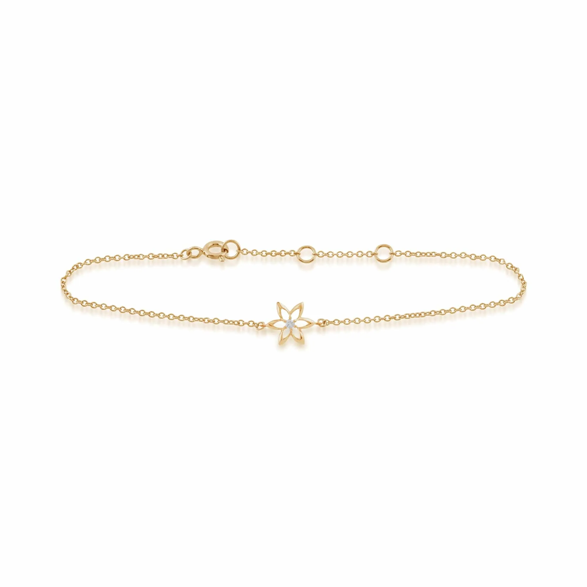 Gemondo 9ct Yellow Gold 0.03ct Diamond Spring Starflower Bracelet sold by Gemondo Jewellery product image thumbnail 2
