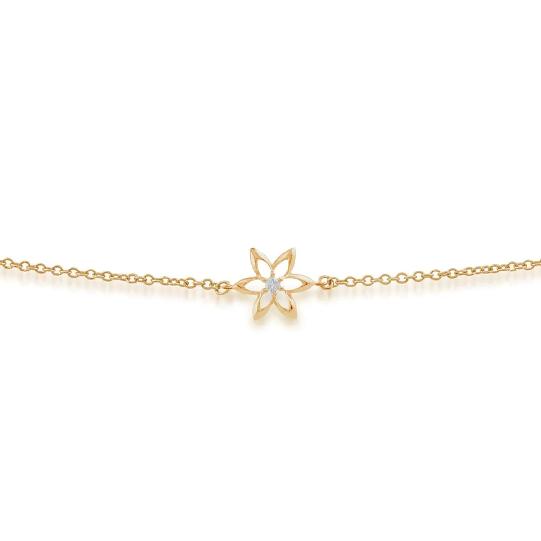 Gemondo 9ct Yellow Gold 0.03ct Diamond Spring Starflower Bracelet sold by Gemondo Jewellery