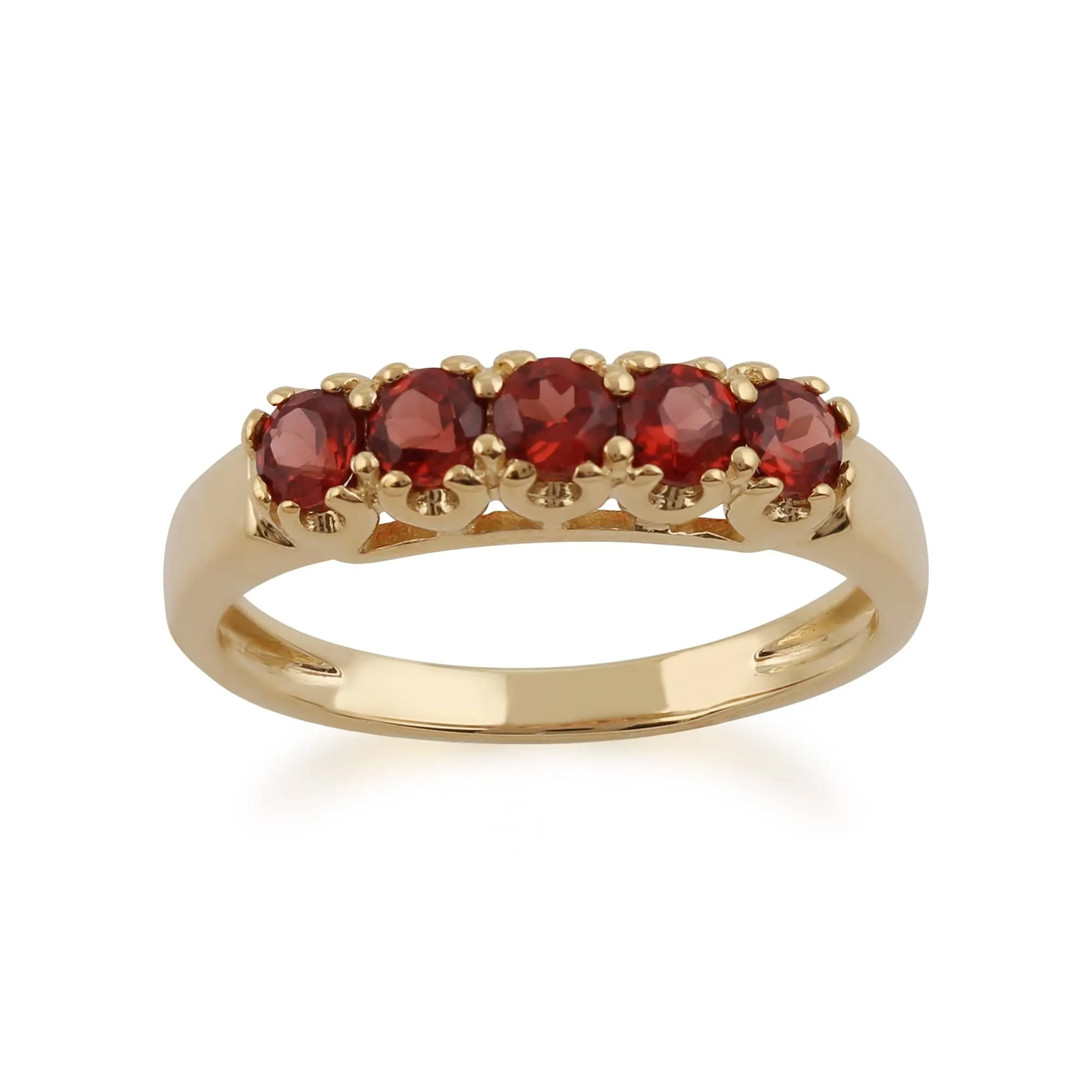 9ct Yellow Gold 0.63ct Natural Garnet Classic Five Stone Ring sold by Gemondo Jewellery
