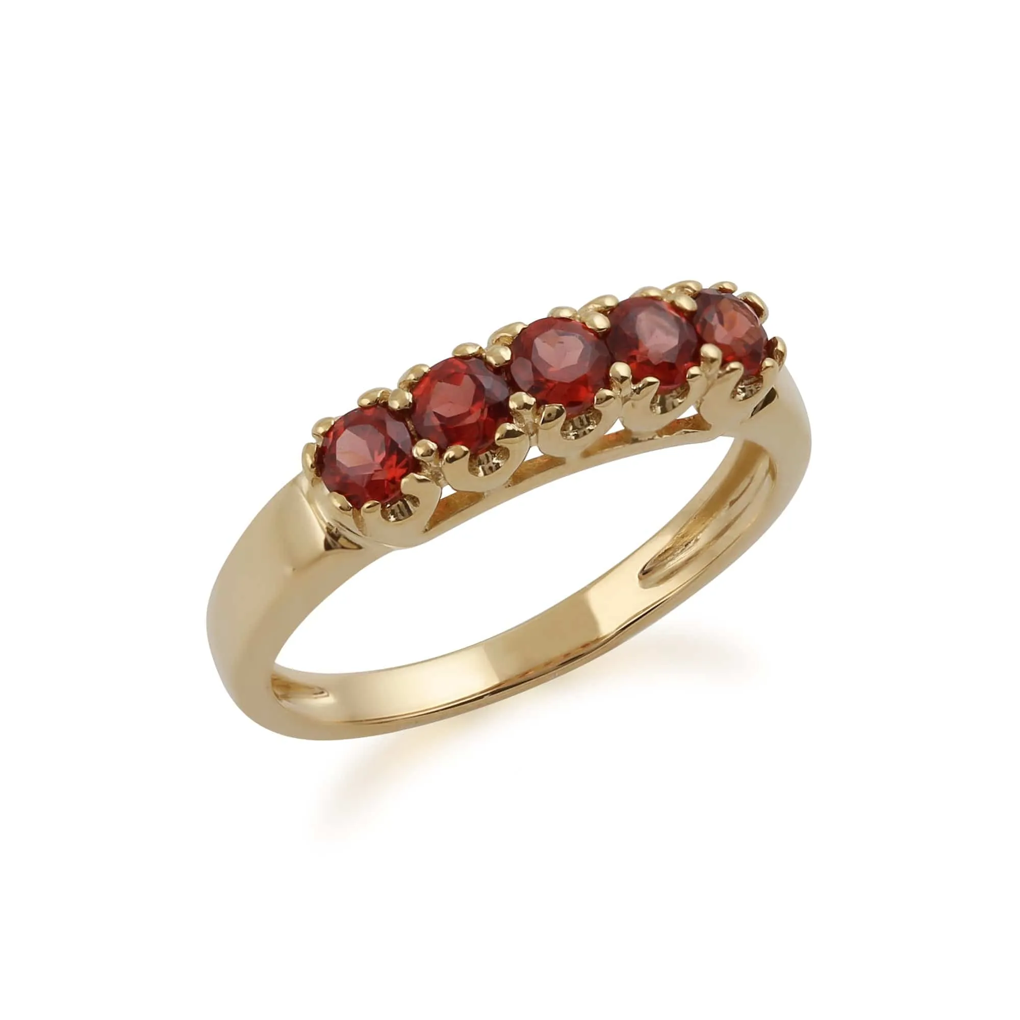9ct Yellow Gold 0.63ct Natural Garnet Classic Five Stone Ring sold by Gemondo Jewellery product image thumbnail 2