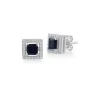 Gemondo 9ct White Gold 0.68ct Sapphire & Diamond Square Stud Earrings sold by Gemondo Jewellery