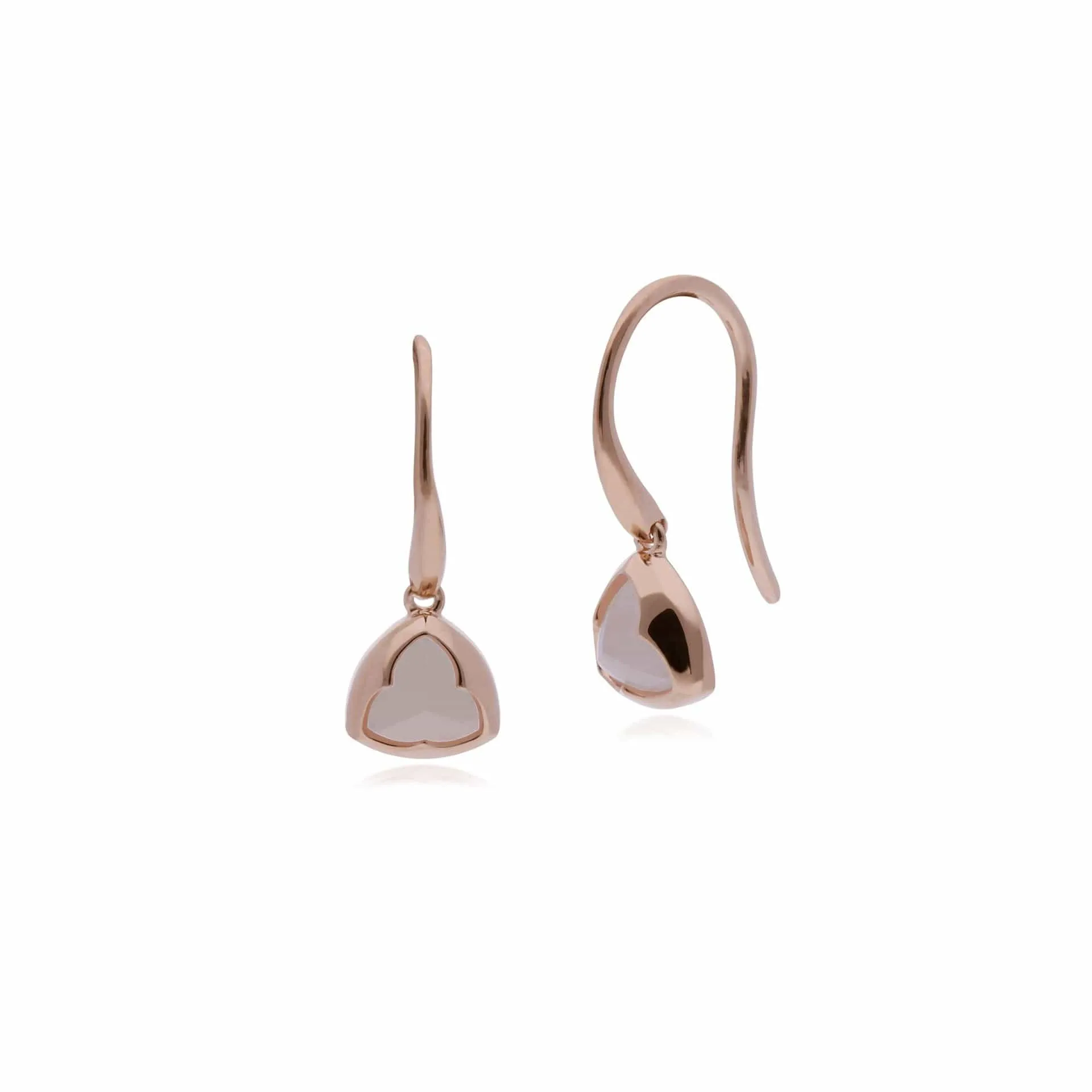 Gemondo Rose Plated Sterling Silver Prism Rose Quartz Small Drop Earrings sold by Gemondo Jewellery