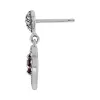 Art Deco Style Style Round Garnet & Marcasite Cluster Heart Drop Earrings & Pendant Set in 925 Sterling Silver sold by Gemondo Jewellery