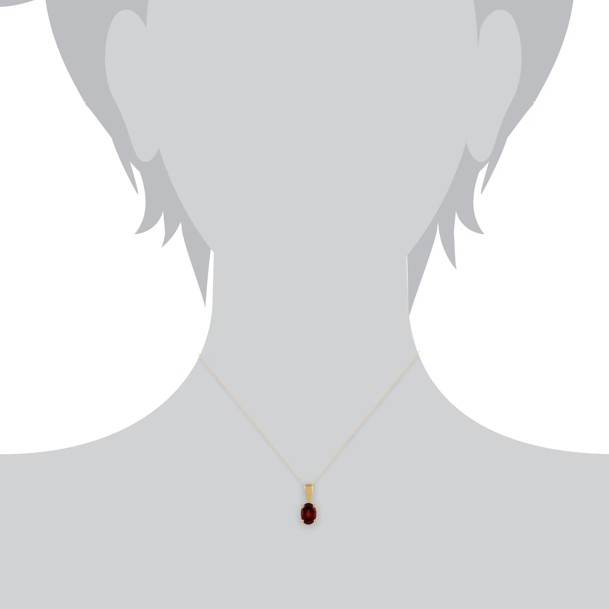 Classic Oval Garnet Pendant in 9ct Yellow Gold sold by Gemondo Jewellery product image thumbnail 3