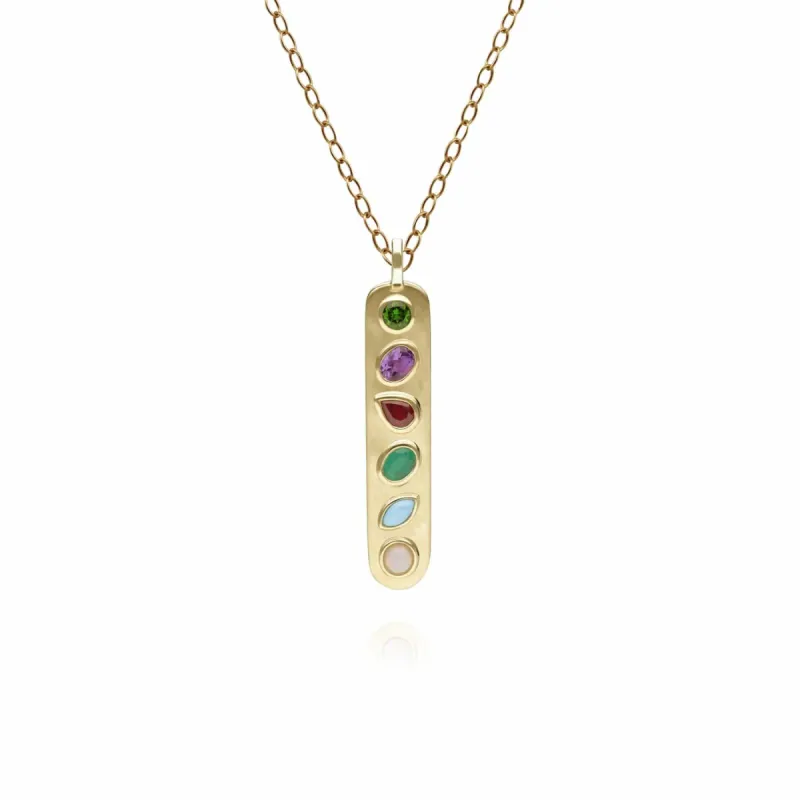 Coded Whispers 'Dare To' Acrostic Gemstone Pendant in Gold Plated Sterling Silver made by Gemondo Jewellery
